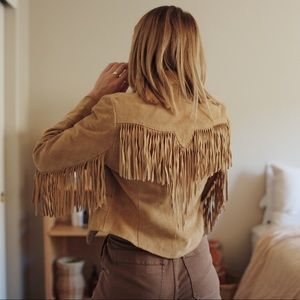 vintage suede fringe jacket